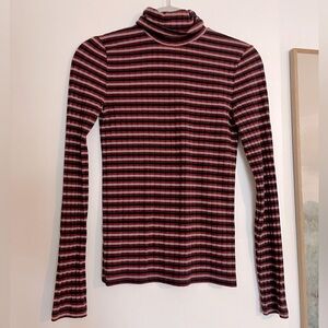 Madewell Striped Long Sleeve Turtleneck Top